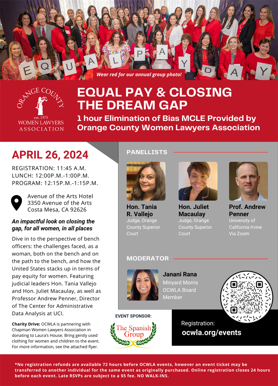 Poster about Equal Pay and Closing The Dream Pay Gap