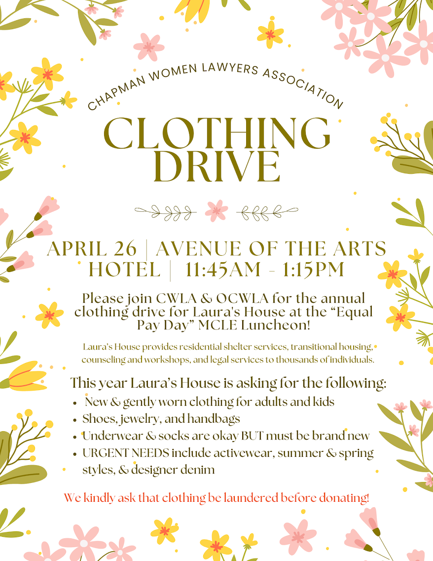 Chapman Women Lawyers Clothing Drive at event